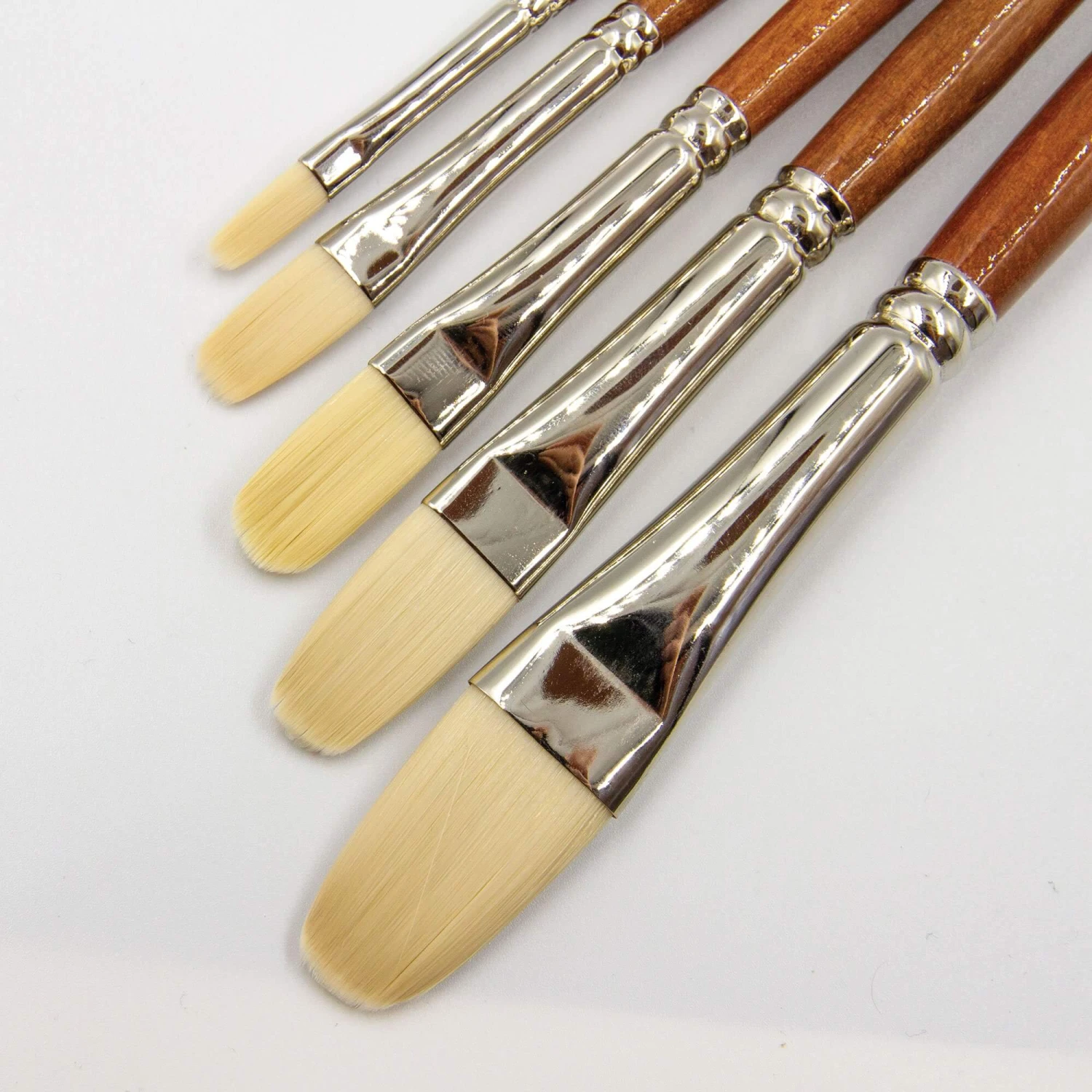 ARTdiscount Ivory Taklon Acrylic Brushes - Filbert 5 ARTdiscount Ivory Taklon Acrylic Brushes - Filbert - Image 5