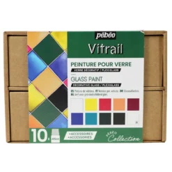 Pebeo Vitrail Glass Painting Set - 10 X 45ml -Painting Tool Shop glass 1