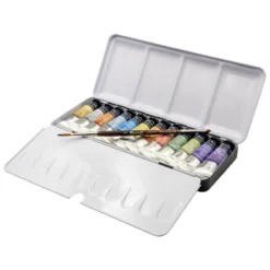Sennelier Iridescent Extra Fine Watercolour - Metal Box Of 12 X 10ml Tubes