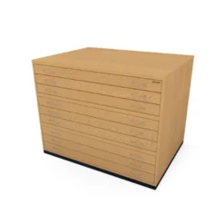 Wooden Plan Chest Traditional -Painting Tool Shop light oak