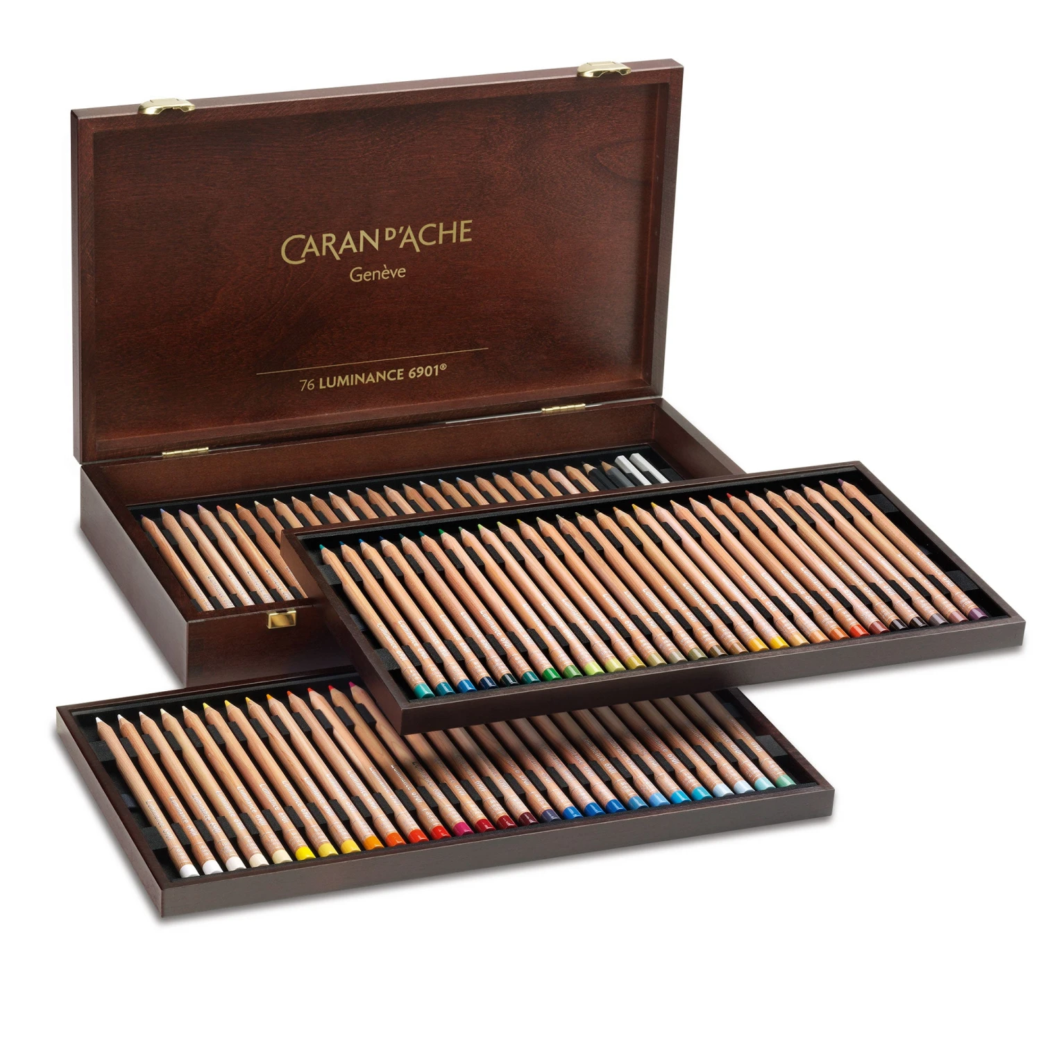 Caran D'Ache Luminance 6901® Wooden Box Of 76 Colours 1 Caran D'Ache Luminance 6901® Wooden Box Of 76 Colours