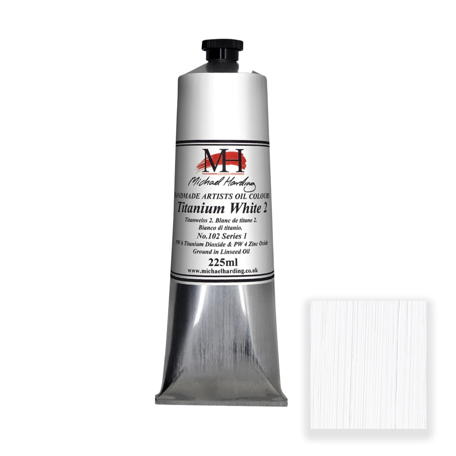 Michael Harding Handmade Artists Oil Colour - Titanium White 2 - 225ml Tubes 1 Michael Harding Handmade Artists Oil Colour - Titanium White 2 - 225ml Tubes