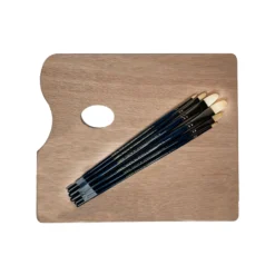 ARTdiscount Oil And Acrylic Pro Bundle - Filbert Brushes Set Of 6 / ARTdiscount Wooden Palette