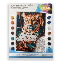 Docrafts Artiste Paint By Numbers (295 X 395mm) Resting Leopard