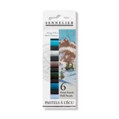 Sennelier Soft Pastels Half Stick - Set Of 6 - Assorted Sets 19 Sennelier Soft Pastels Half Stick - Set Of 6 - Assorted Sets -Painting Tool Shop sennelier half pastels winter mountain