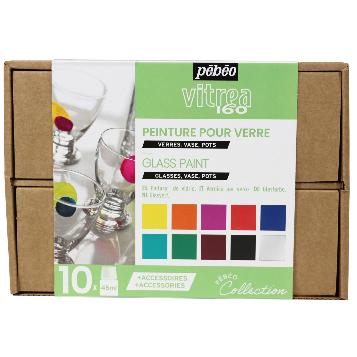 Pebeo Vitrea 160 Glass Painting Set - 10 X 45ml 2 Pebeo Vitrea 160 Glass Painting Set - 10 X 45ml - Image 2