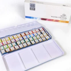 PHOENIX Studio Set Artist Quality Watercolour Half Pans Sets -Painting Tool Shop watercolour open case studio