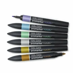Winsor & Newton Promarker Set Of 6 - Metallics -Painting Tool Shop winsor newton promarker metallic set 2