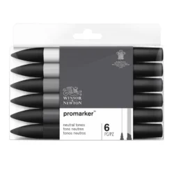 Winsor & Newton Promarkers Collectors Sets Of 6 -Painting Tool Shop winsor newton promarker set neutral