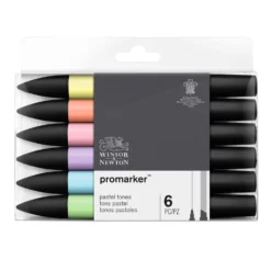 Winsor & Newton Promarkers Collectors Sets Of 6 -Painting Tool Shop winsor newton promarker set pastel tones